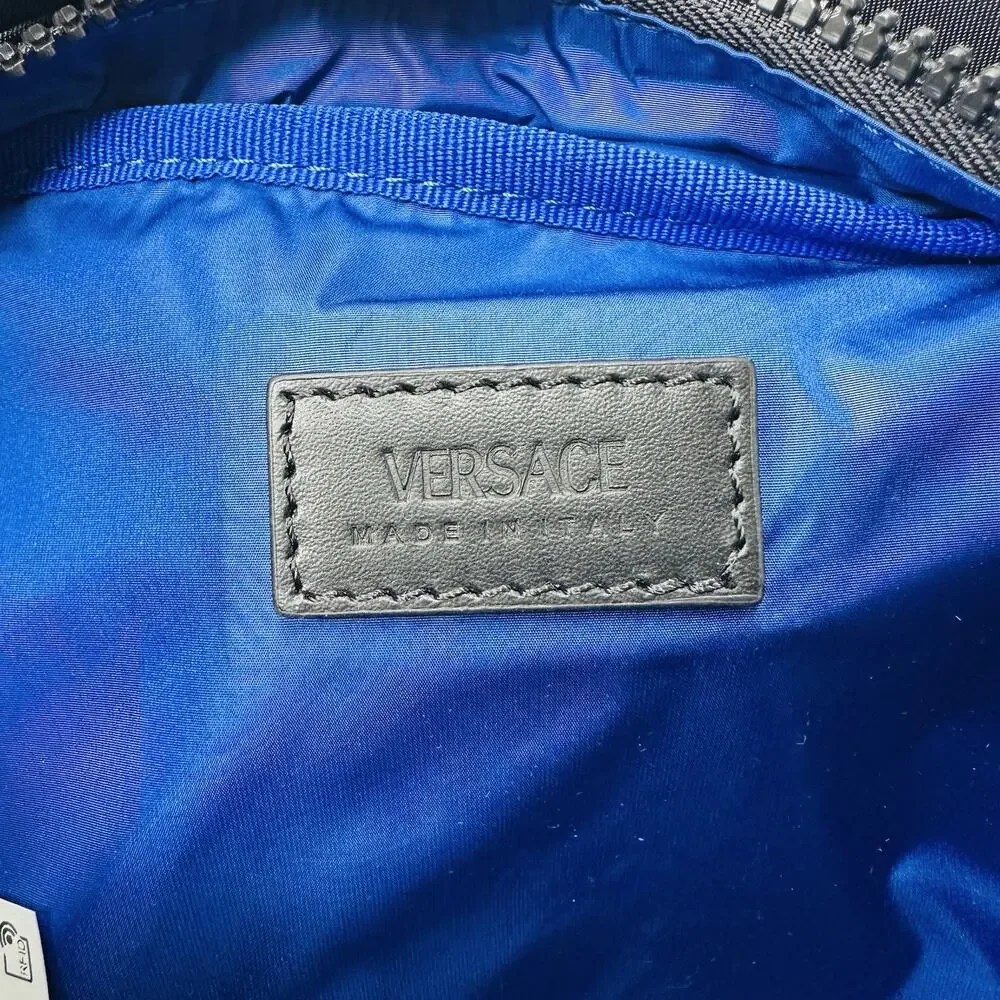 NWT Versace La Medusa Pallazo Black Nylon Fanny Pack Bum Belt Sling Bag $900